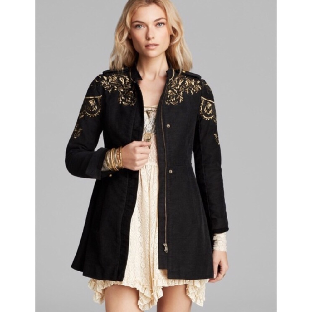 Free People Military Embellished Sargent Coat